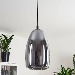 Suspension Verre Fumé-hofstein Suspension Alvares Chrome, 1 lumière