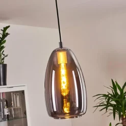 Suspension Verre Fumé-hofstein Suspension Alvares Chrome, 1 lumière