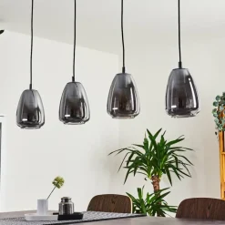 Suspension Verre Fumé-hofstein Suspension Alvares Chrome, 4 lumières