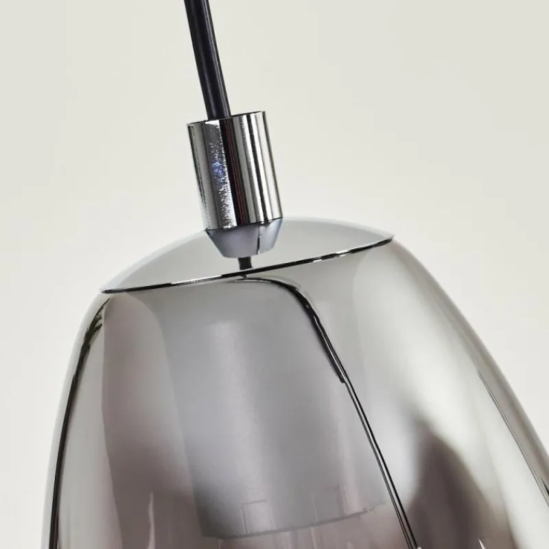 Suspension Verre Fumé-hofstein Suspension Alvares Chrome, 4 lumières