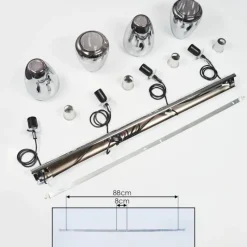 Suspension Verre Fumé-hofstein Suspension Alvares Chrome, 4 lumières