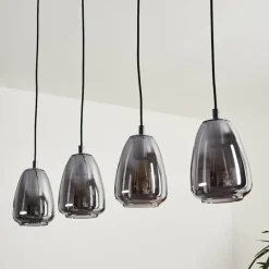 Suspension Verre Fumé-hofstein Suspension Alvares Chrome, 4 lumières