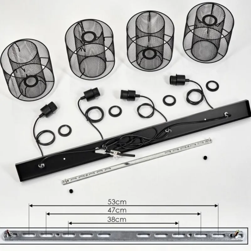 Lampes Industrielles-hofstein Suspension Amsoldingen Noir, 4 lumières