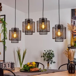 Lampes Industrielles-hofstein Suspension Amsoldingen Noir, 4 lumières