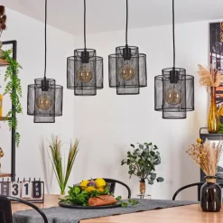 Lampes Industrielles-hofstein Suspension Amsoldingen Noir, 4 lumières