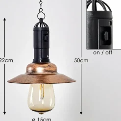 Lampes Vintages & Rétros-hofstein Suspension Anaheim LED Cuivre, Noir, 1 lumière