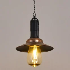 Lampes Vintages & Rétros-hofstein Suspension Anaheim LED Cuivre, Noir, 1 lumière