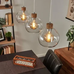 Lampes À Boules-hofstein Suspension Andeer Chrome, Écru, 3 lumières