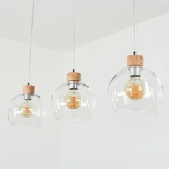 Lampes À Boules-hofstein Suspension Andeer Chrome, Écru, 3 lumières