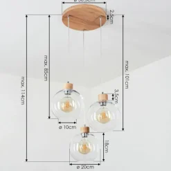 Lampes À Boules-hofstein Suspension Andeer Chrome, Écru, 3 lumières