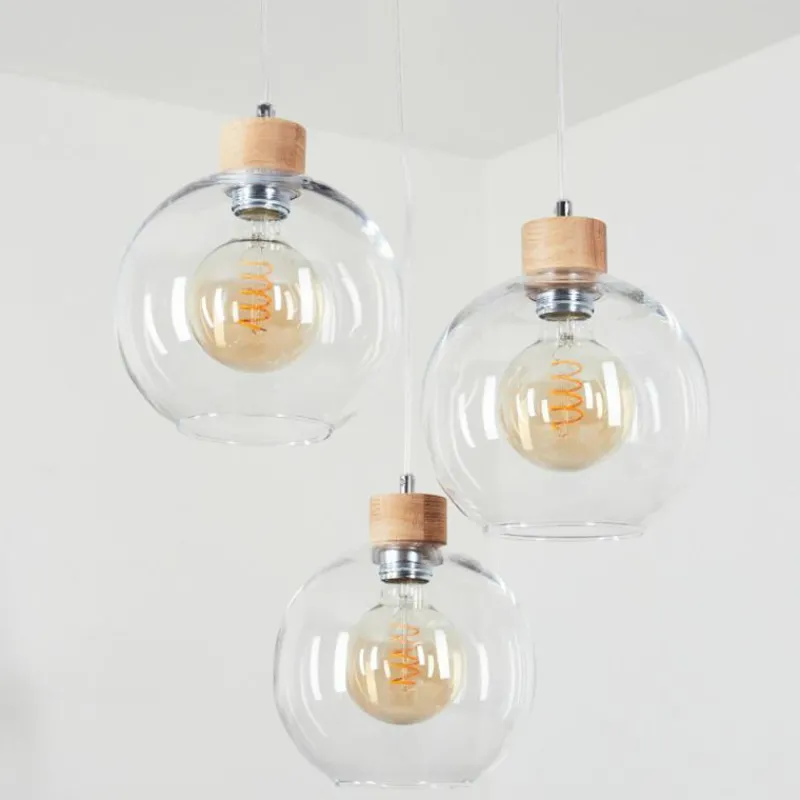 Lampes À Boules-hofstein Suspension Andeer Chrome, Écru, 3 lumières