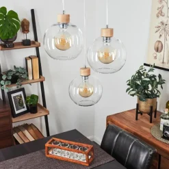 Lampes À Boules-hofstein Suspension Andeer Chrome, Écru, 3 lumières