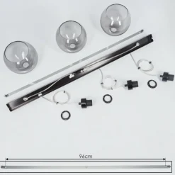 Suspension Verre Fumé-hofstein Suspension Andeer Noir, 3 lumières