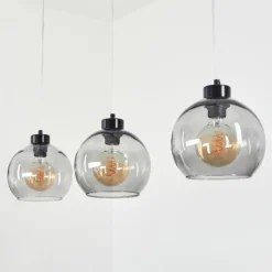 Suspension Verre Fumé-hofstein Suspension Andeer Noir, 3 lumières