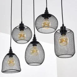Lampes Vintages & Rétros-hofstein Suspension Aneby Noir, 5 lumières