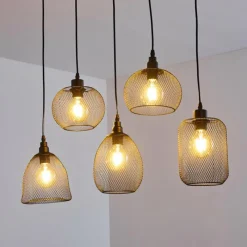 Lampes Vintages & Rétros-hofstein Suspension Aneby Noir, 5 lumières