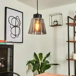 Suspension Verre Fumé-hofstein Suspension Angelshaug Noir, 1 lumière