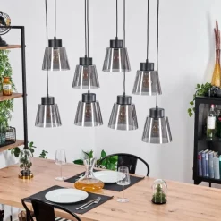 Suspension Verre Fumé-hofstein Suspension Angelshaug Noir, 8 lumières