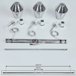 Suspension Verre Fumé-hofstein Suspension Anjou Chrome, 3 lumières