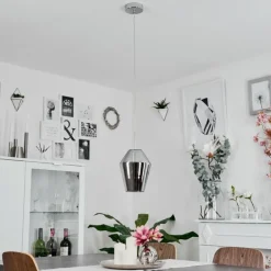 Suspension Verre Fumé-hofstein Suspension Anjou Chrome, 1 lumière