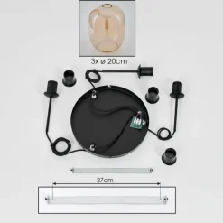 hofstein Suspension Apedo Ambre, 3 lumières