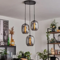 hofstein Suspension Apedo Clair, Fumé, 3 lumières