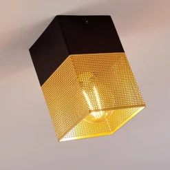 hofstein Suspension Armenie Laiton, Noir, 1 lumière