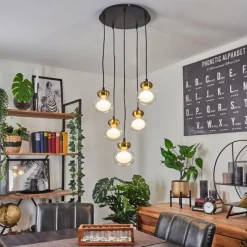 hofstein Suspension Arusi Bronze, Noir, 5 lumières