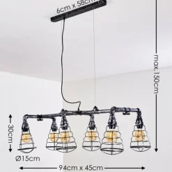 hofstein Suspension Arvika Argenté, 6 lumières* Suspensions