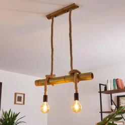 Style Boho-Chic-hofstein Suspension Asmara Brun, 2 lumières