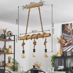 Luminaires Scandinaves-hofstein Suspension Asmara Brun, Écru, 3 lumières