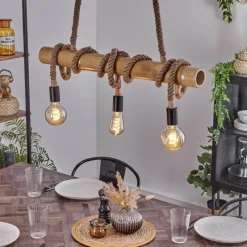 Luminaires Scandinaves-hofstein Suspension Asmara Brun, Écru, 3 lumières