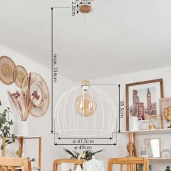 Lampes En Bois-hofstein Suspension Atake Écru, 1 lumière
