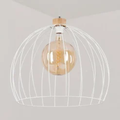 Lampes En Bois-hofstein Suspension Atake Écru, 1 lumière