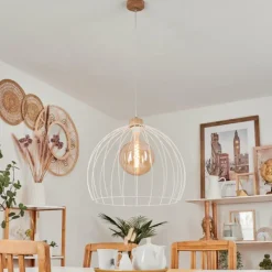 Lampes En Bois-hofstein Suspension Atake Écru, 1 lumière