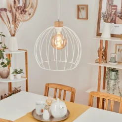 Lampes En Bois-hofstein Suspension Atake Écru, 1 lumière