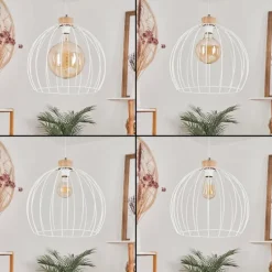 Lampes En Bois-hofstein Suspension Atake Écru, 1 lumière