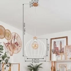 Lampes En Bois-hofstein Suspension Atake Écru, 1 lumière
