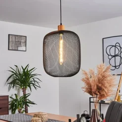 Style Boho-Chic-hofstein Suspension Ateponta Noir, 1 lumière