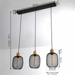 hofstein Suspension Ateponta Noir, 3 lumières