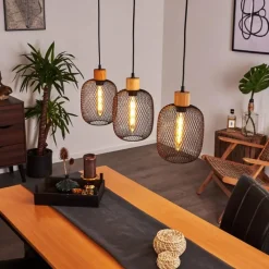 hofstein Suspension Ateponta Noir, 3 lumières