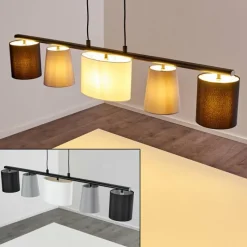 Lampes En Tissu-hofstein Suspension Aucilla Noir, 5 lumières