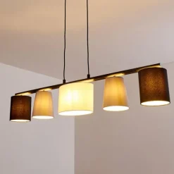 Lampes En Tissu-hofstein Suspension Aucilla Noir, 5 lumières