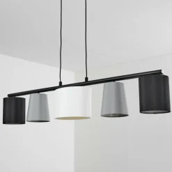 Lampes En Tissu-hofstein Suspension Aucilla Noir, 5 lumières