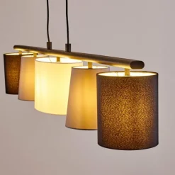 Lampes En Tissu-hofstein Suspension Aucilla Noir, 5 lumières