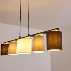 Lampes En Tissu-hofstein Suspension Aucilla Noir, 5 lumières