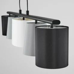 Lampes En Tissu-hofstein Suspension Aucilla Noir, 5 lumières
