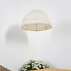 Lampes En Tissu-hofstein Suspension Augusta LED Crème, 1 lumière