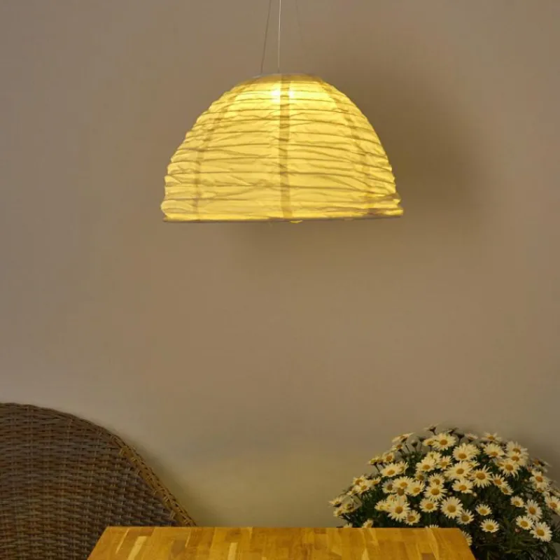 Lampes En Tissu-hofstein Suspension Augusta LED Crème, 1 lumière