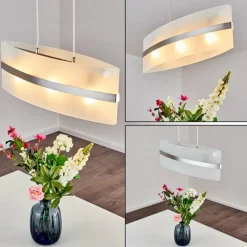 hofstein Suspension Avellino Acier inoxydable, Blanc, 3 lumières